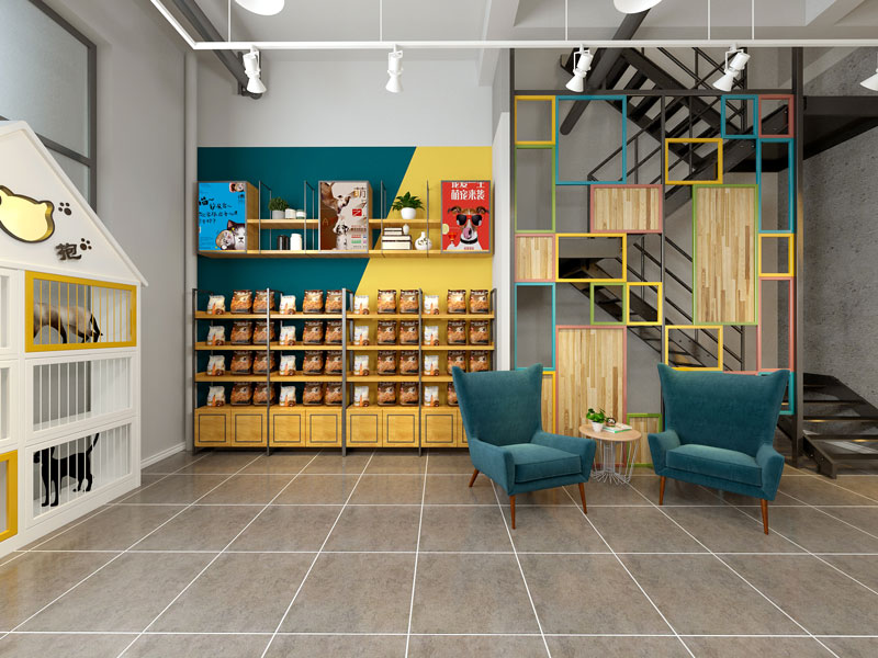 青島騏驥裝修設計工作室寵物店門頭設計案例